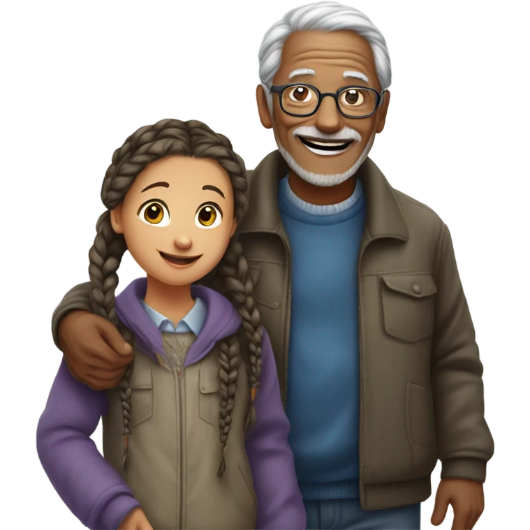 GIRL WITH A GRANDFATHER  emoji