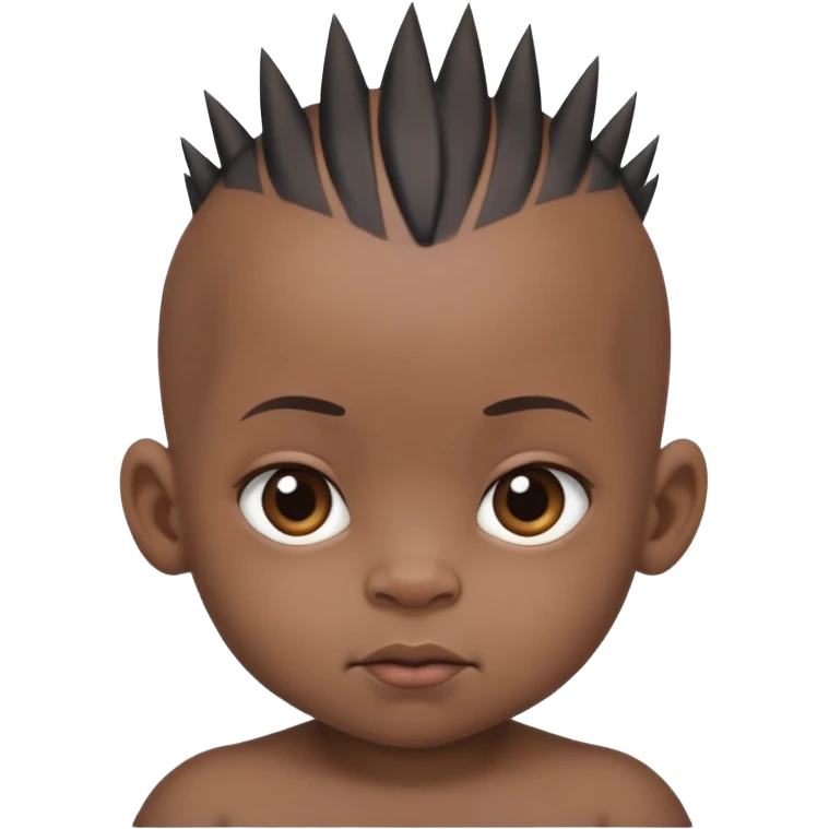 I want a black baby in which the baby has a mohawk in the centre and then he is bald from sides and he is ugly as well emoji