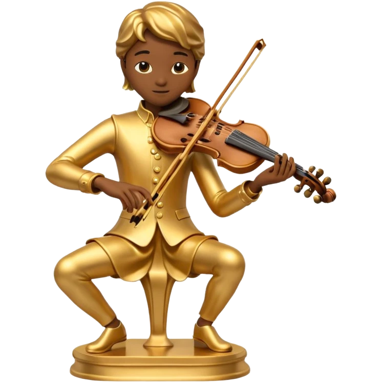 golden statue playing violin emoji