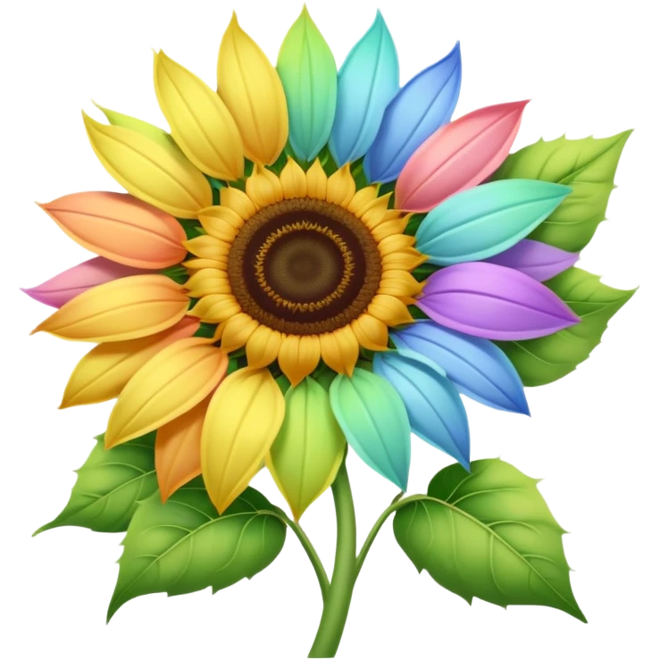 Pastel Rainbow Sunflower  emoji