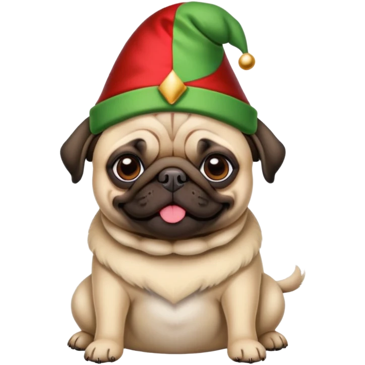 Pug with jester hat emoji