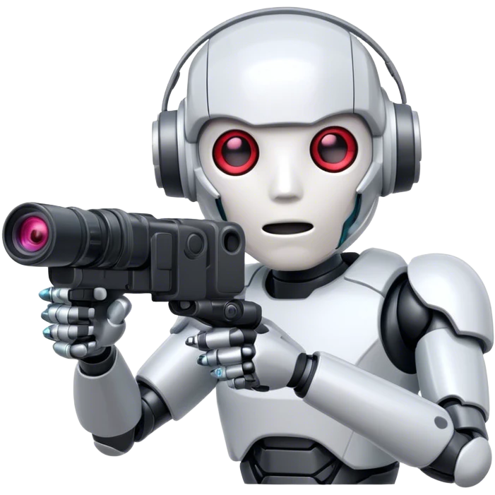 cyborg shooting a video emoji