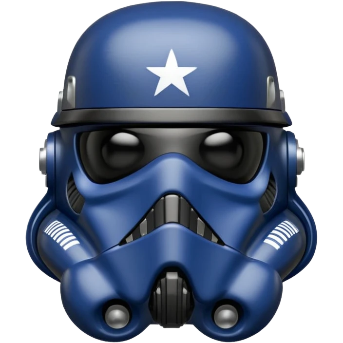a blueberry wearing a black Star Wars Death Trooper helmet emoji