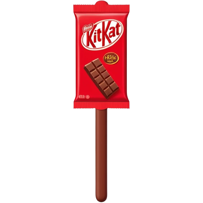 One Kitkat Chocolate Stick in the signature red packaging is slightly open emoji