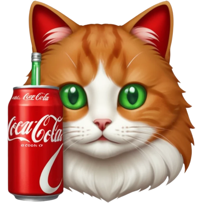 A cat head on a Coca Cola can emoji