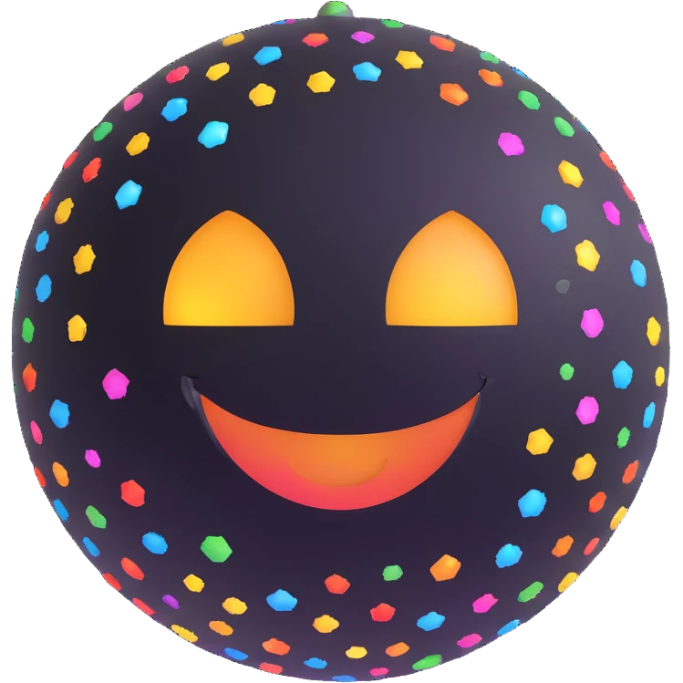 aura ball with a warm smile, surrounded by sparkles emoji