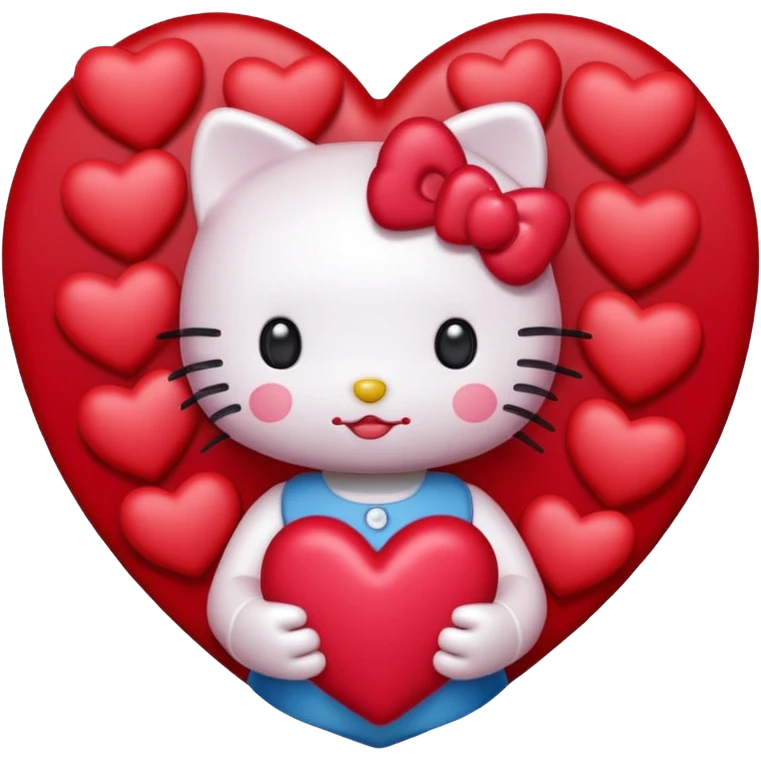 Hello kitty enamorada con muchos corazónes emoji