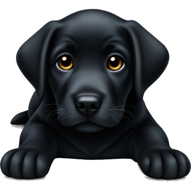 Black Labrador puppy laying  emoji