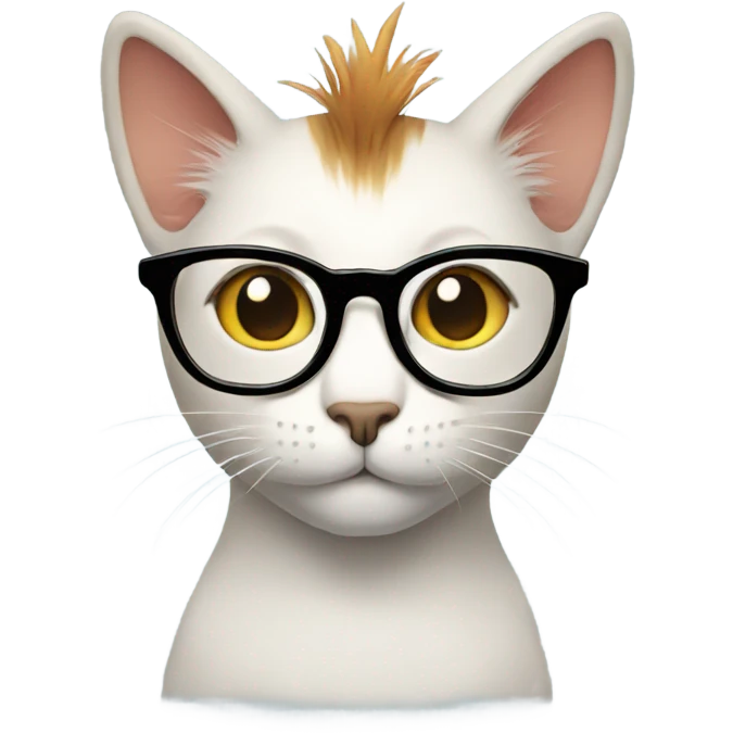 Cat with glasses and a mohawk emoji