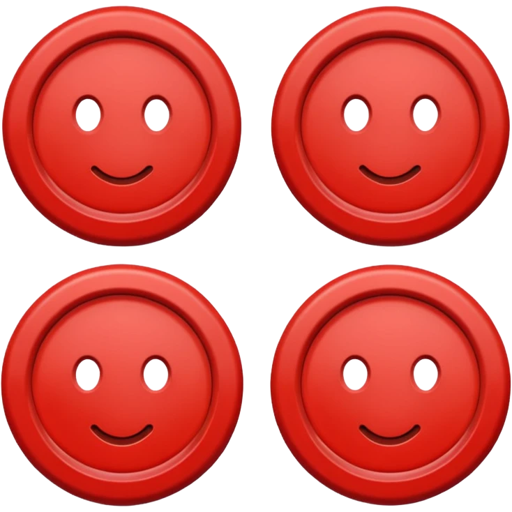 Red button with 4 holes and a red rim emoji