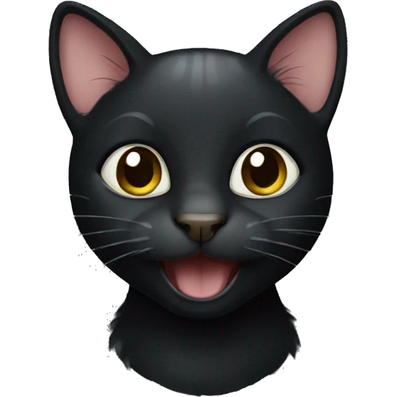 Black Kitty happy emoji