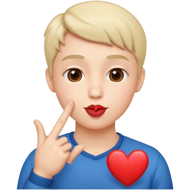 Un bonhomme qui fait un bisous et un cœur avec les doigts  emoji