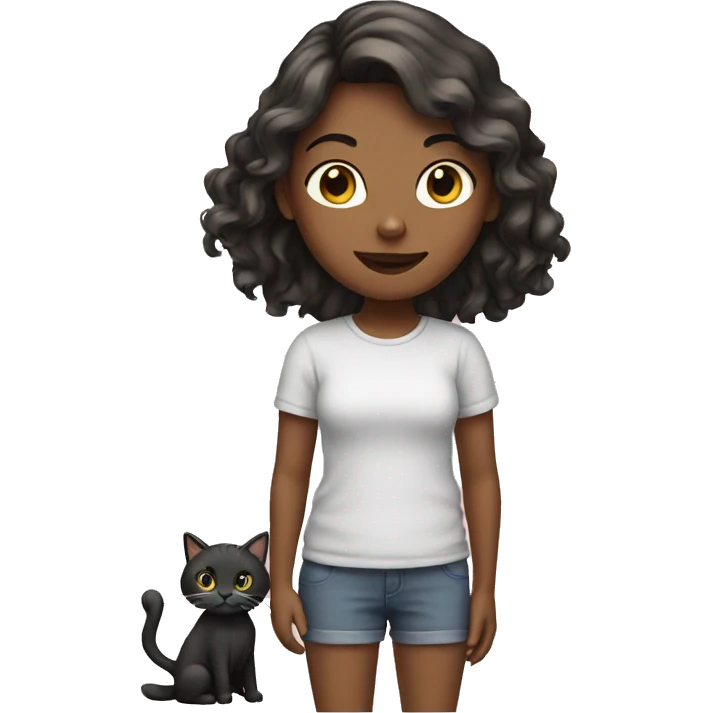 Girl with cat emoji