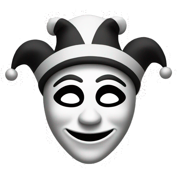 Jester Mask black and white emoji