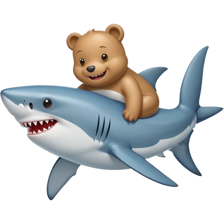 shark with small bear emoji