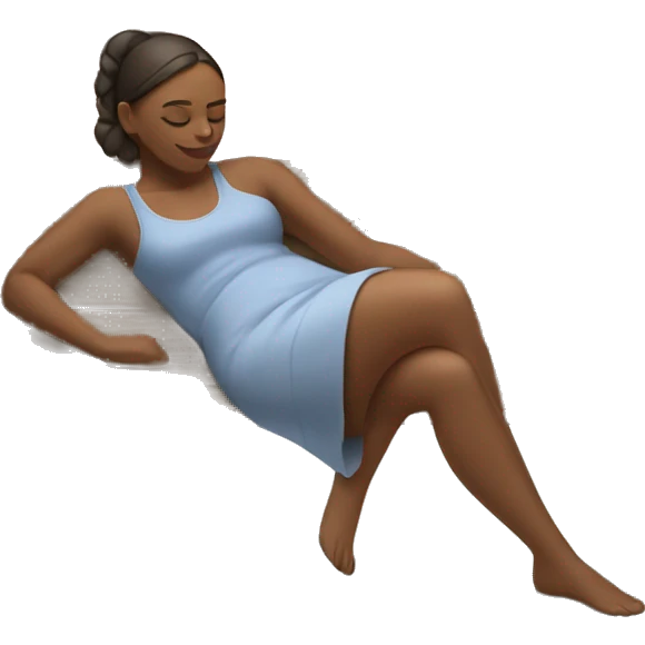 woman laying on her side propped up by her elbow on a bench emoji