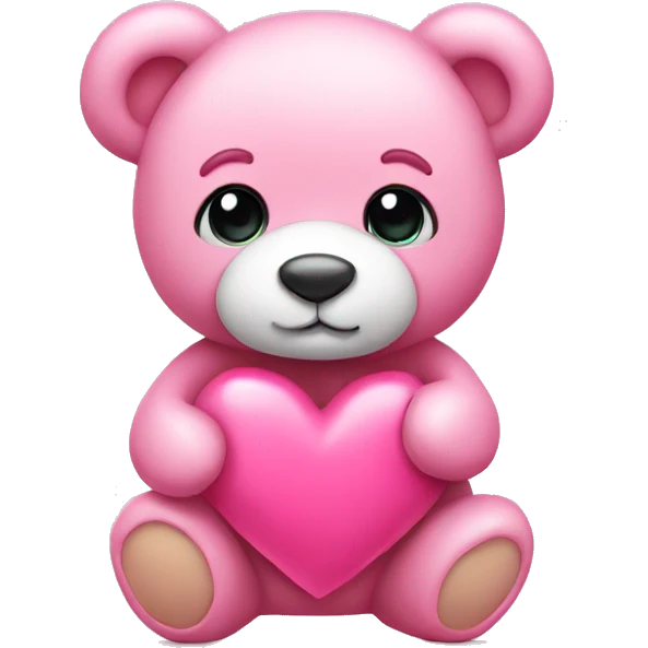 pink teddy bear with hearts emoji