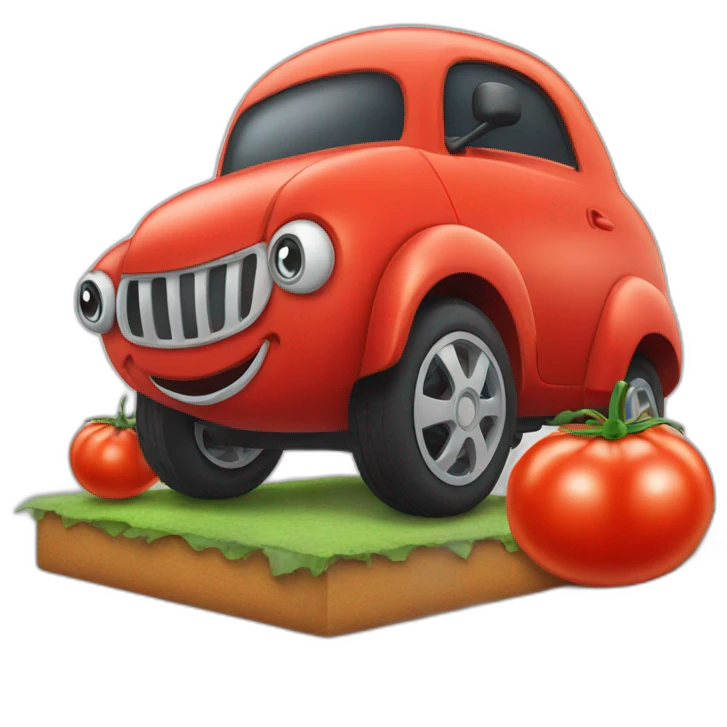 tomato car with 4 wheels emoji