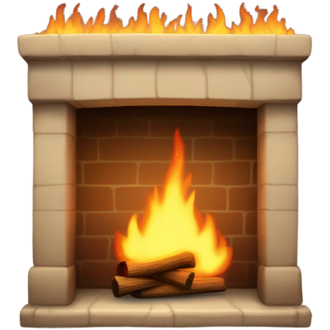 fireplace with fire emoji