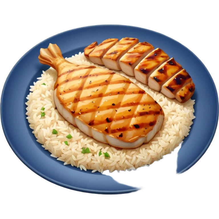 Rice and chicken breast  emoji