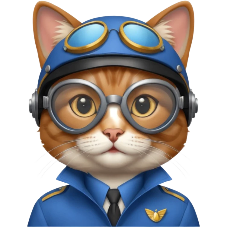 blue suited cat pilot emoji
