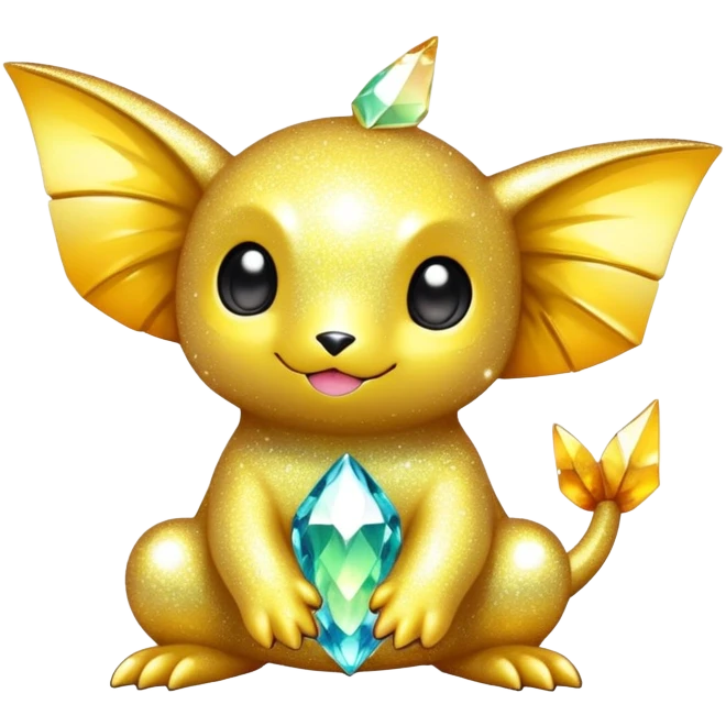 Randomly-colored sparkly chibi Fakémon-creature emoji