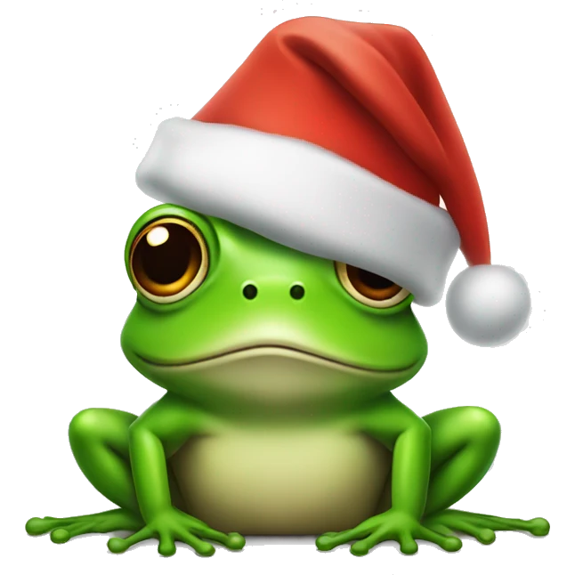 Frog in Christmas hat  emoji