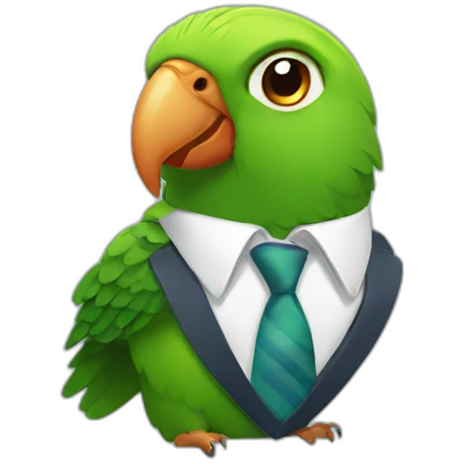 small parrot in a tie emoji