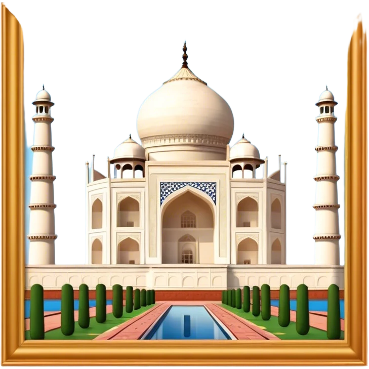 Taj Mahal surrounded by text brackets  emoji