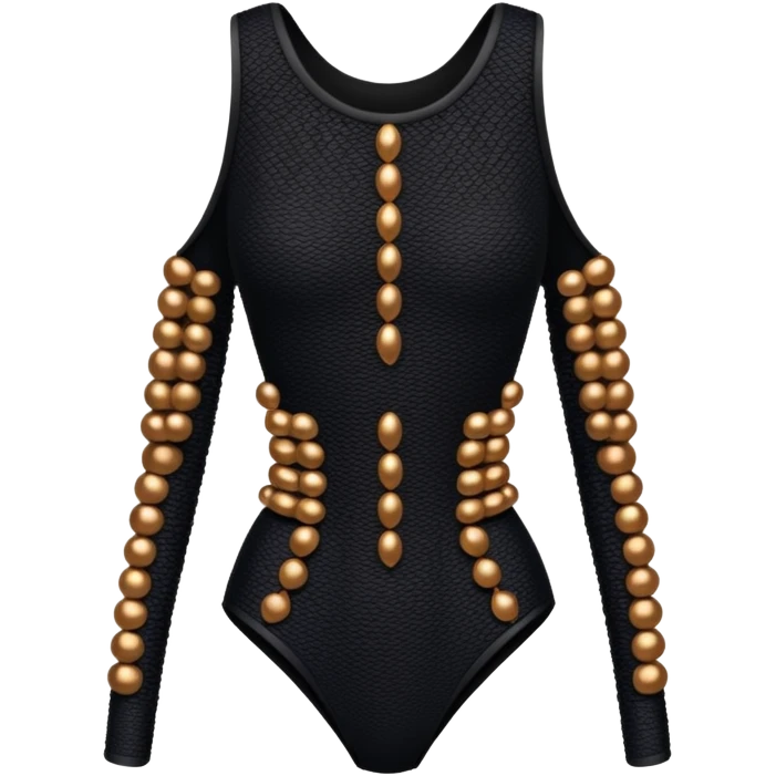 Black weaved body suit with brown beads emoji