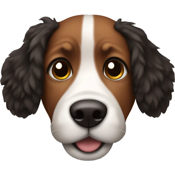 Brown dog  with black long fluffy ears  emoji
