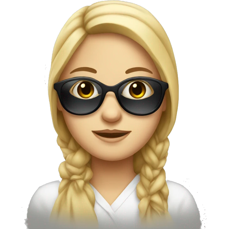 White girl in sunglasses and kerchief emoji