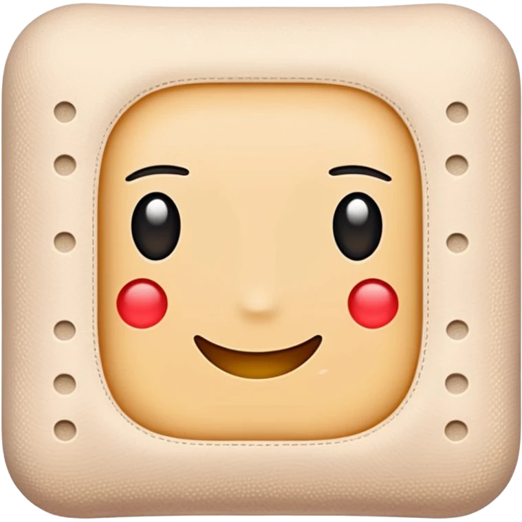 single adhesive bandage in light beige tone, rectangular with rounded edges, small padded center, slightly textured surface, subtle perforation dots on each end, positioned flat, no skin or wound, soft lighting, subtle shadows, emoji scale emoji