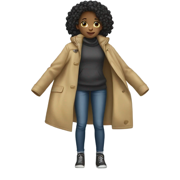 Little light skin, black girl hanging up her coat emoji