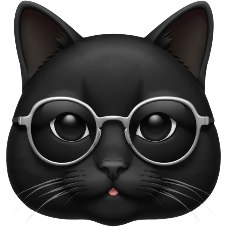 black cat with black sunglasses on emoji