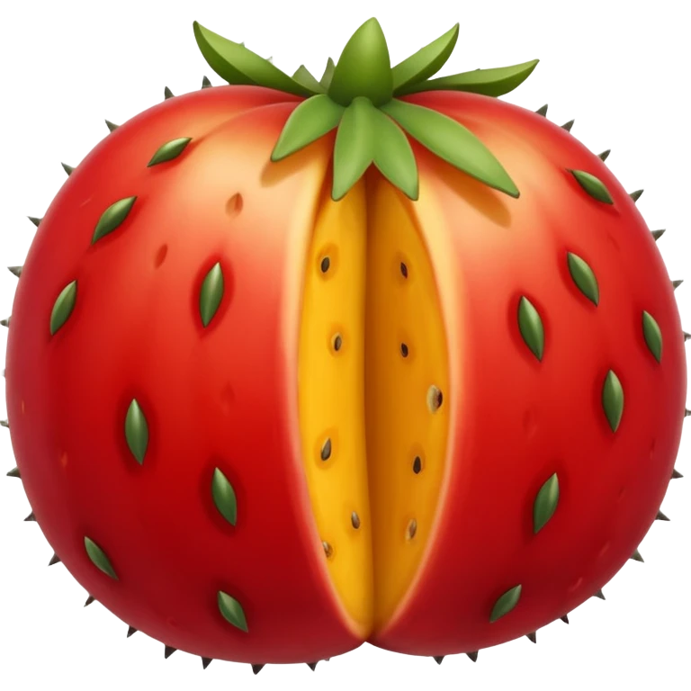 Stenocereus genus fruit without spikes, red and round emoji