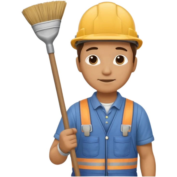 builder and sweeper emoji