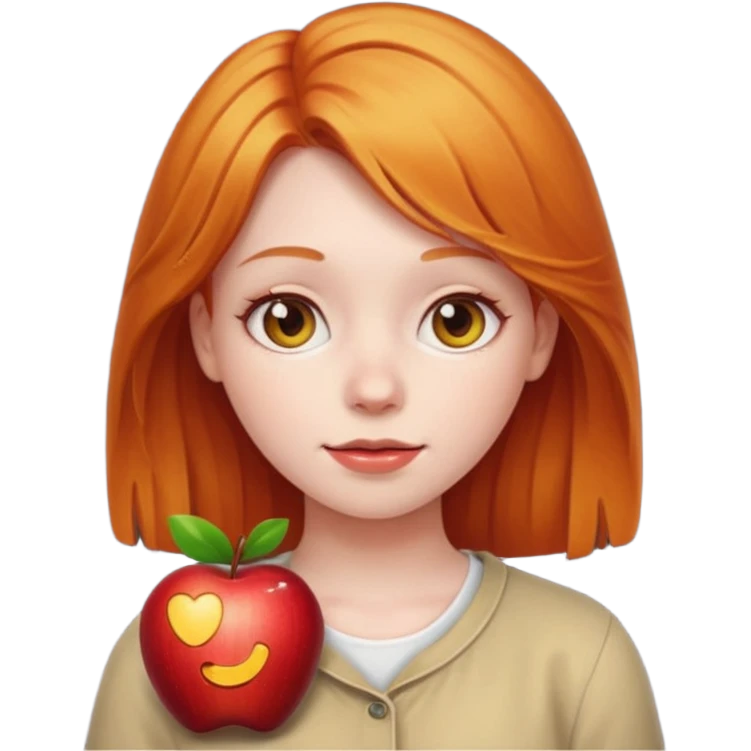 can you make an apple emoji of a girl who has amber hair emoji