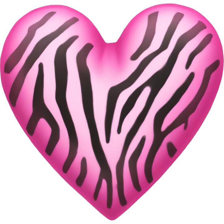 Pink zebra heart emoji