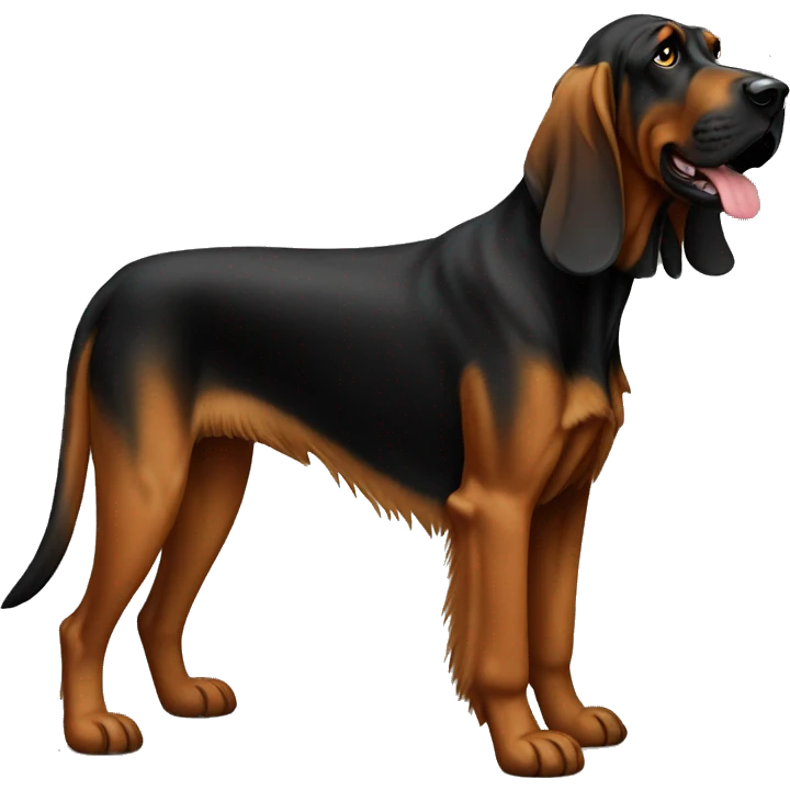 Black bloodhound standing  emoji