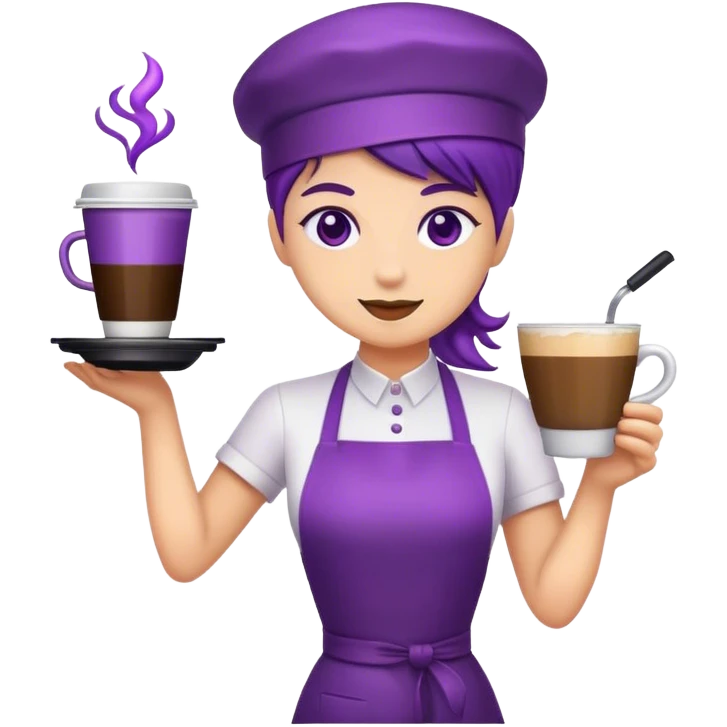 Purple barista emoji