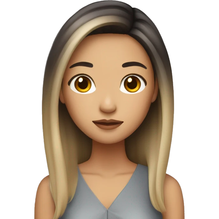 asian woman with balayage hair emoji
