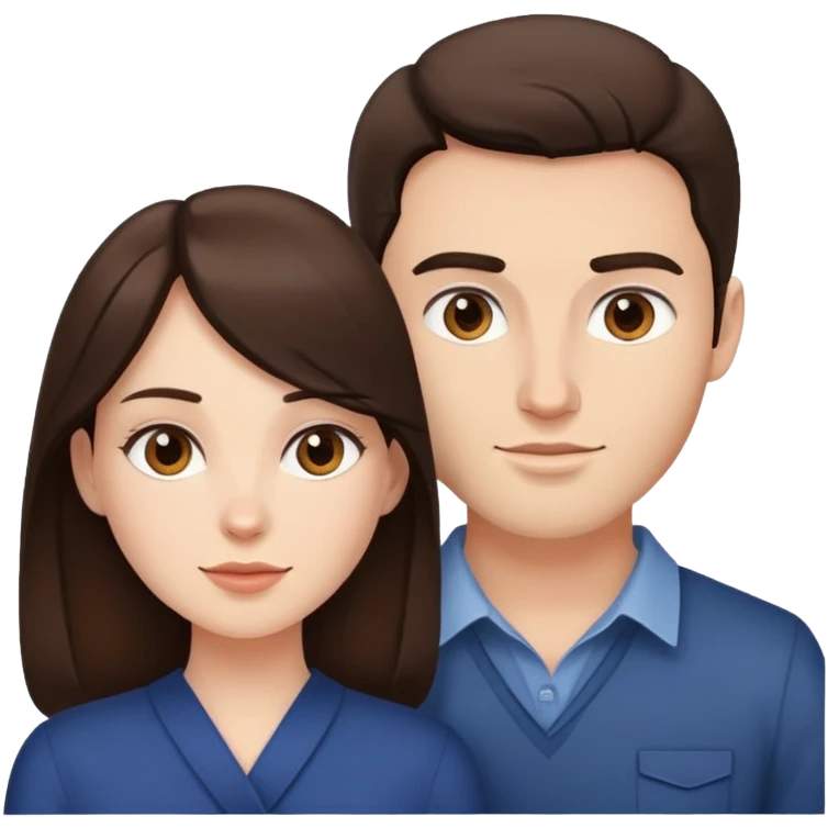 A brunette woman with a brunette man emoji