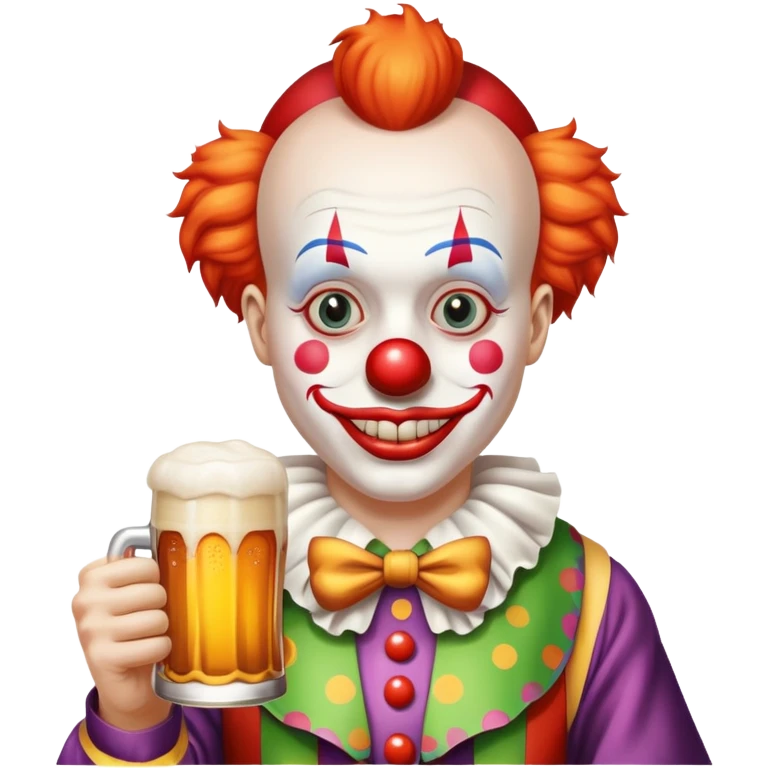 clown holding a beer emoji