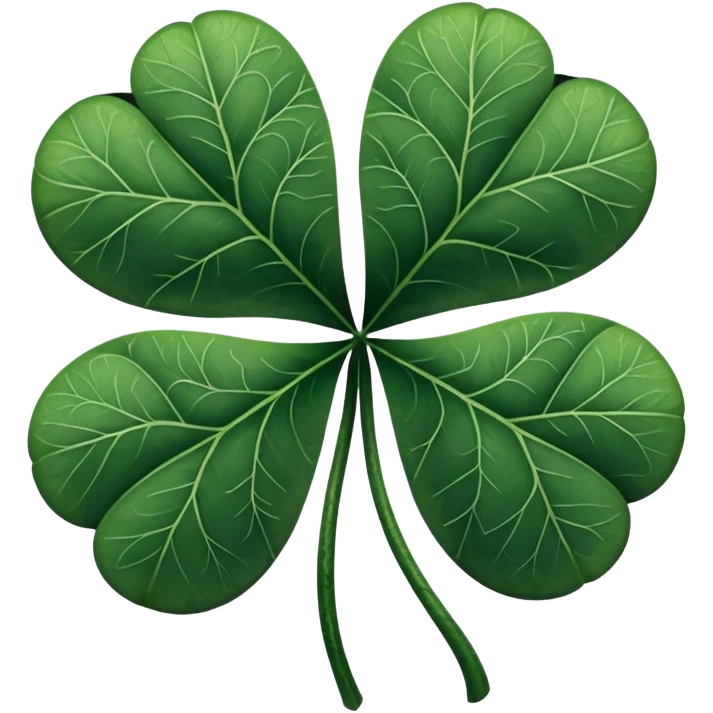 Black and white four leaf clover emoji