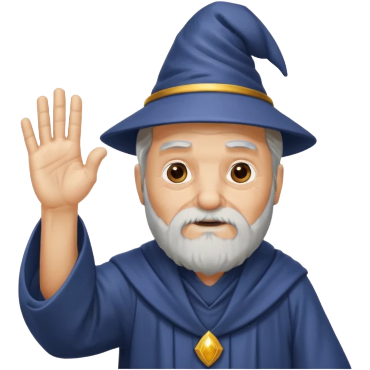 Old wizard with hand out commanding someone emoji