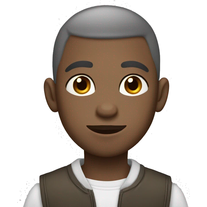 boy with buzzcut, with gray donkey ears, brown eyes, cross-eyed, wearing collar emoji