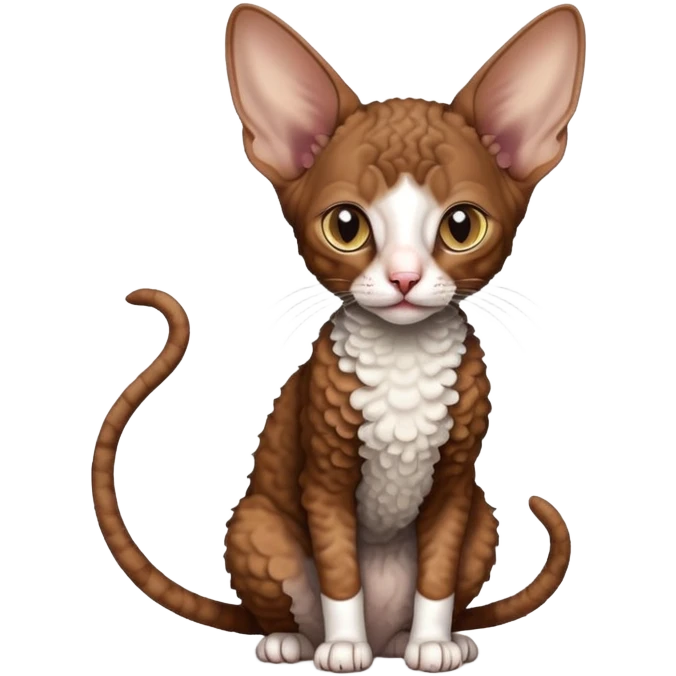 brown colored cornish rex cat emoji