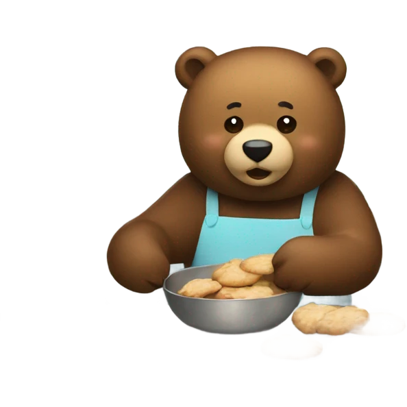 Bear making cookies emoji