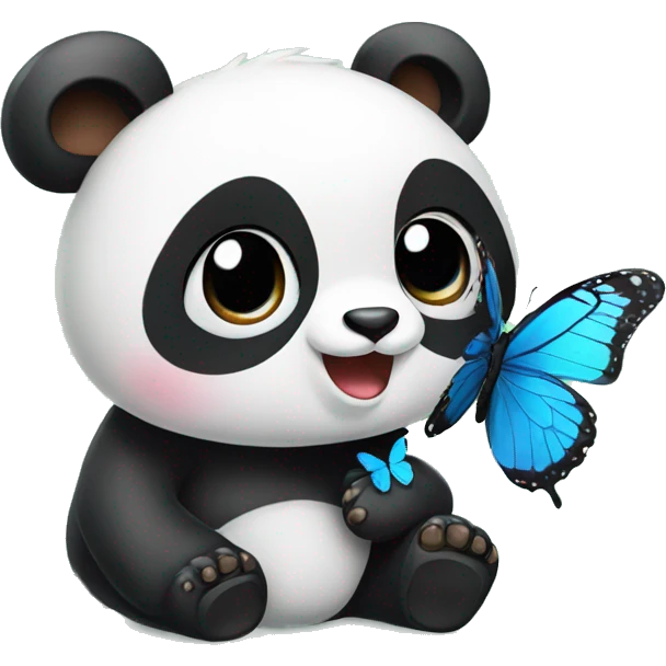 Panda with butterfly  emoji